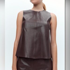 Abercrombie & Fitch Faux Leather chocolate Brown Tank Top Size L